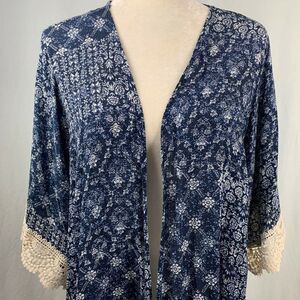 Front of Closet Cardigan Kimono S Blue Floral